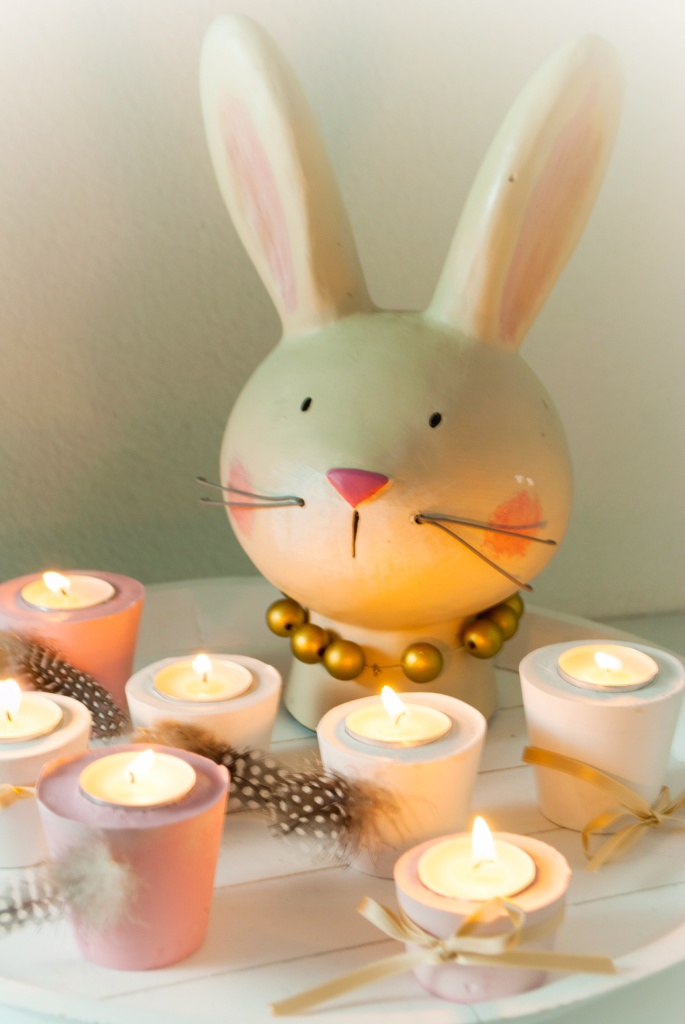 gips, teelicht, basteln, einfach Liv, deko, verschönern, Bastel Idee, Geschenk Idee, Ostern, Osterdeko