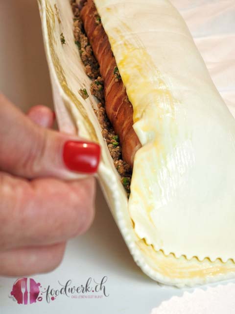 Poulet Wellington im Teig mit Champignon