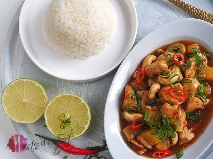 Ananas Hähnchen von oben