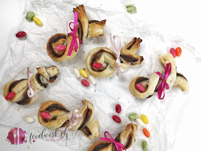 Livs Schokohasen mit Blätterteig und Caotina Schokoladen aufstrich