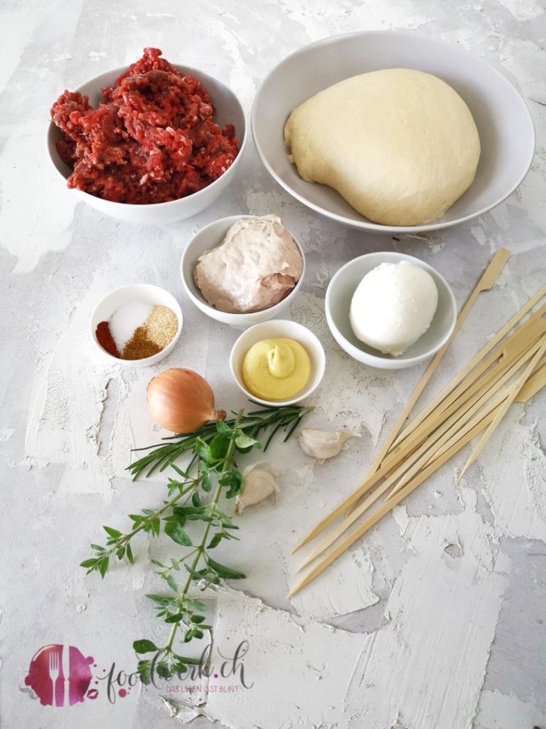 Zutaten für die Hackfleischspiesse