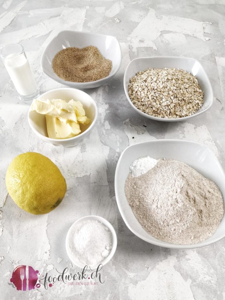 Zutaten für die Vollkorn Haferkekse