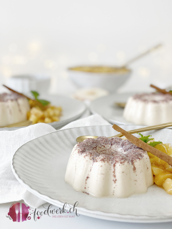 Zimt Panna Cotta nah