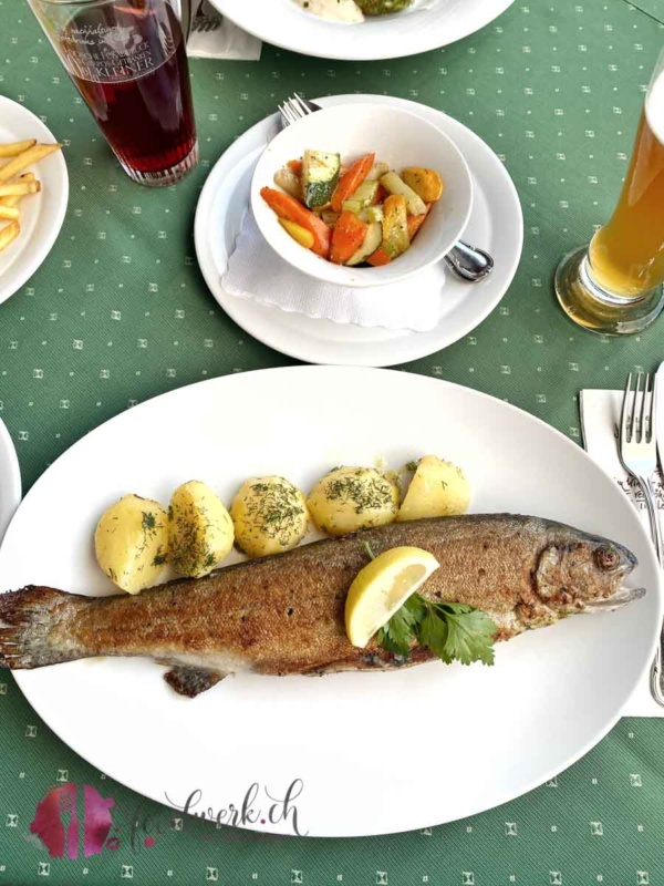 Forelle gebraten in der Triendlsäge