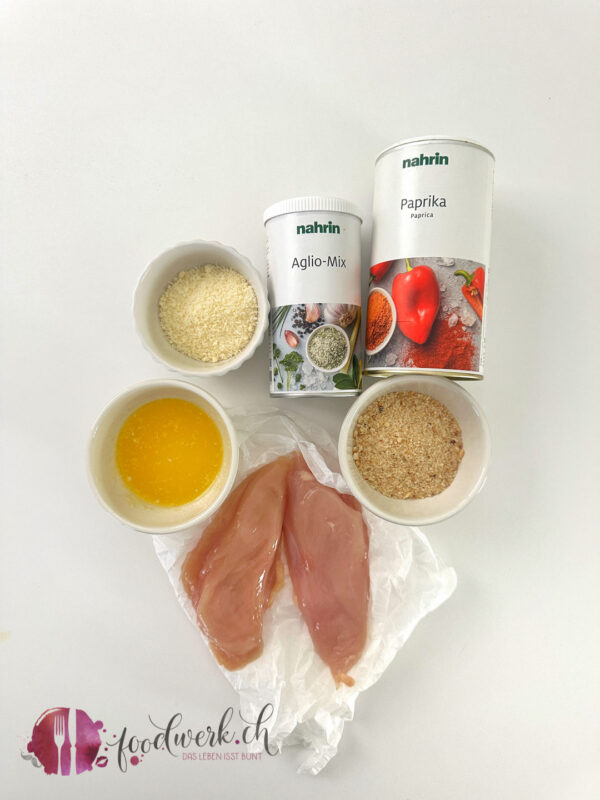 Zutaten für das knusprige Ofenschnitzel