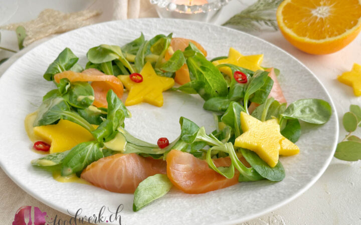 Nüsslisalat Rauchlachs Mango